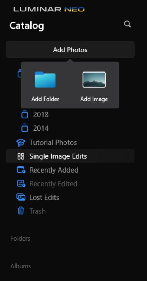 Importing Images in Luminar