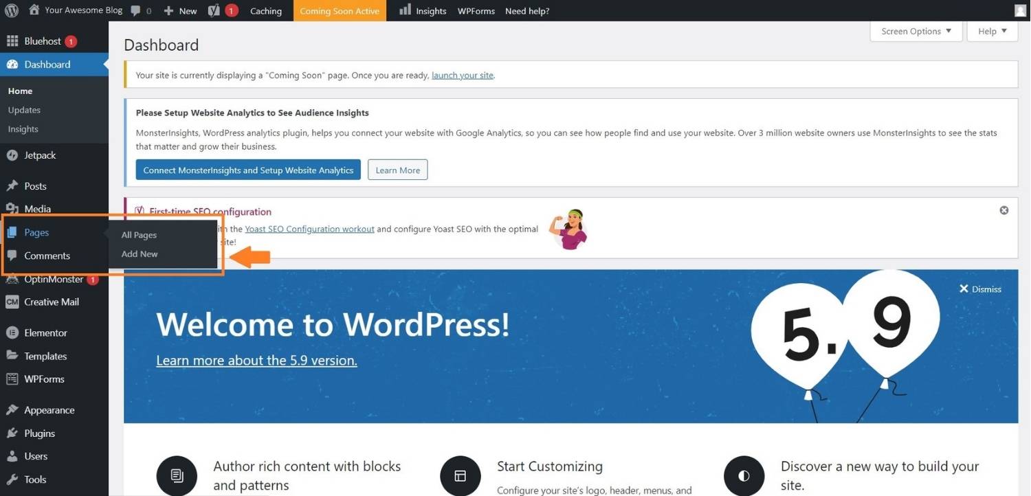 Create essential pages