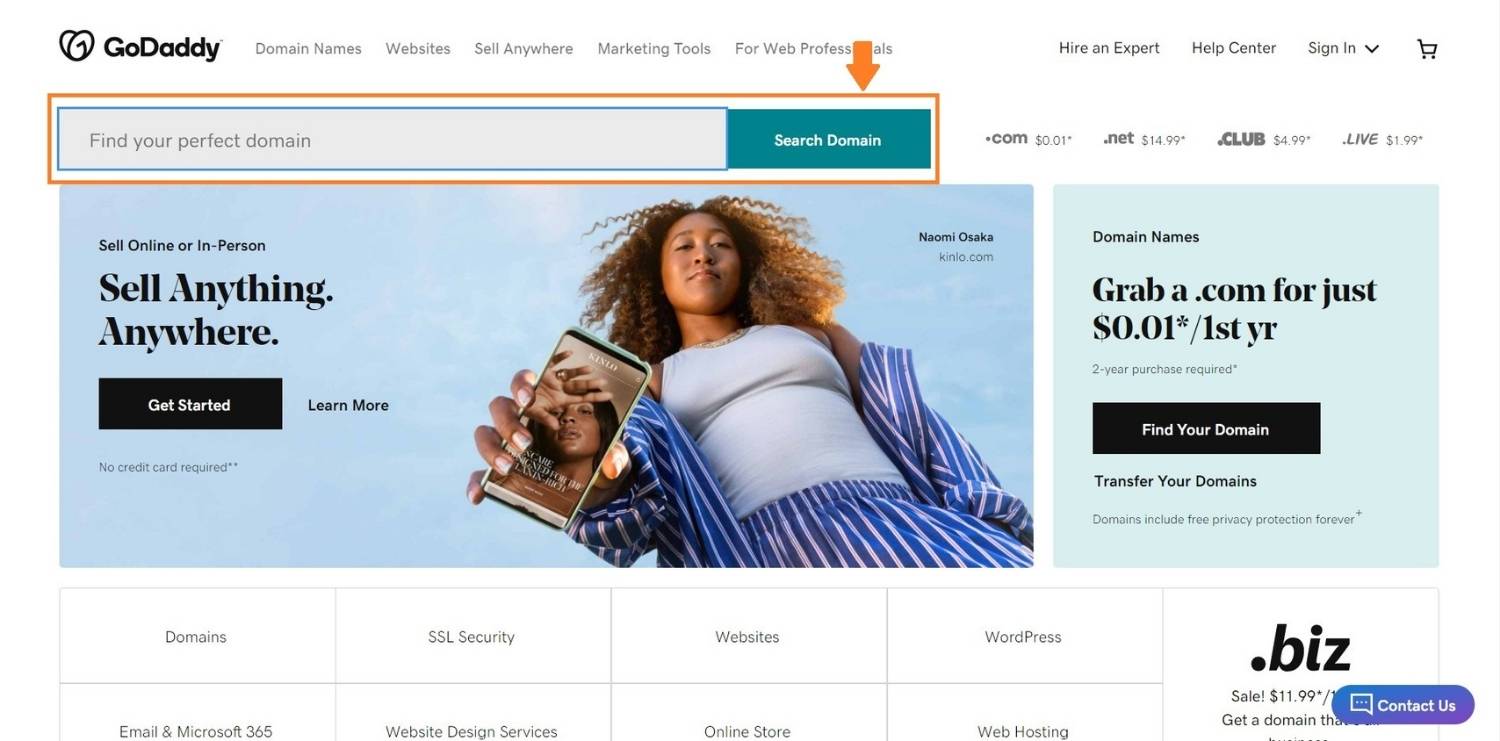 Select your domain name
